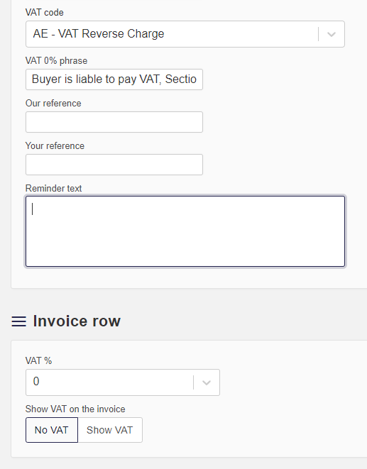 Vat Code – Procountor Solo